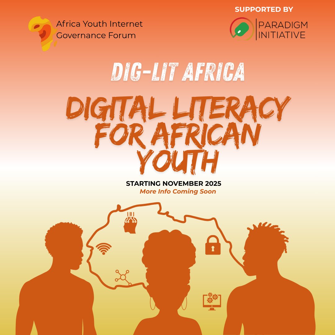 Africa is going digital, and youth are leading the way.
We are excited to announce the Dig-Lit Africa Program, led by the Africa Youth IGF and supported by Paradigm Initiative.
More updates and youth applications coming soon!
#intgovforum #africayouthigf