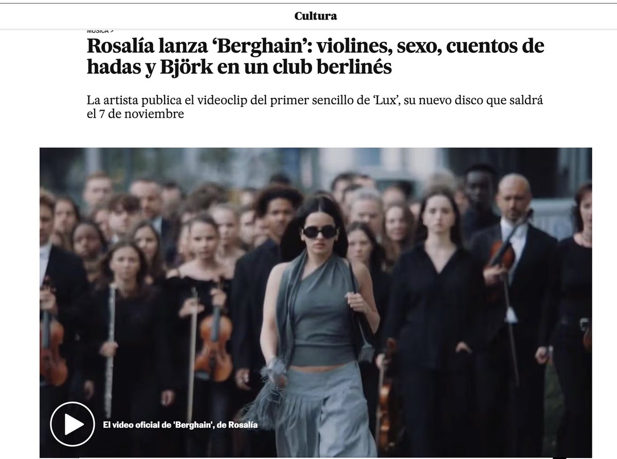 Por eso era necesario el artículo de <a href="/juanadolorex/">Juana Dolores</a> sobre Rosalia.
Porque Rosalia, como pieza de la industria cultural capitalista que construye hegemonía cultural genocida, colonial y neoliberal, no duda en en hacer honor a Berghain, discoteca berlinesa denunciada por sionista.