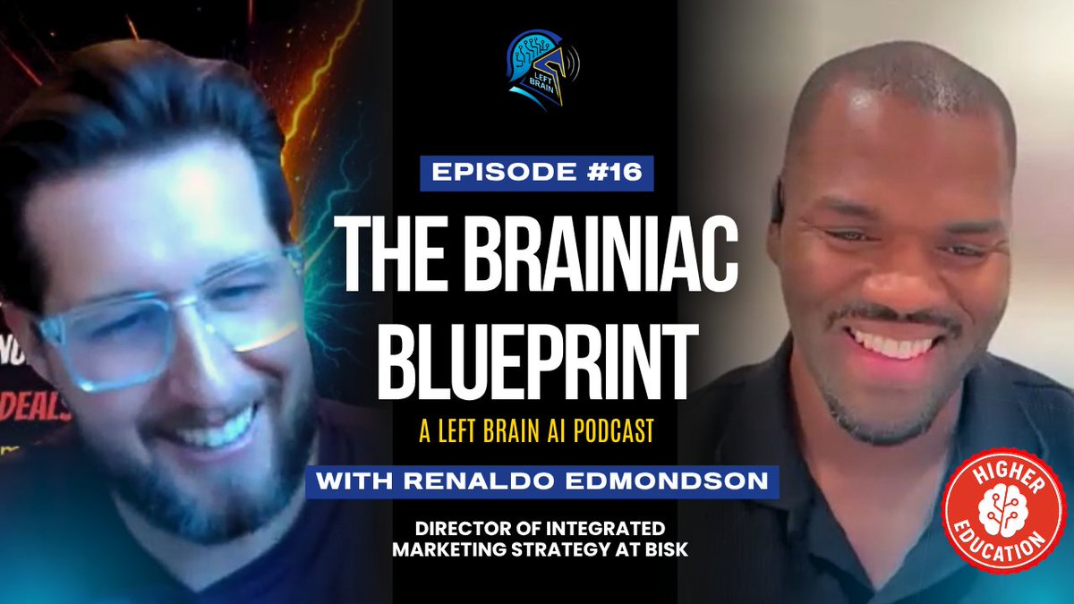 left_brain_ai's tweet image. AI isn’t replacing processes - it’s optimizing them.

In Ep 16 of The Brainiac Blueprint, Renaldo Edmondson of Bisk breaks down how AI helps teams automate smarter, stay creative, and scale faster.

🎧 Watch: youtu.be/-Fh5x3oK0WY

#AI #Marketing #HigherEd #Podcast
