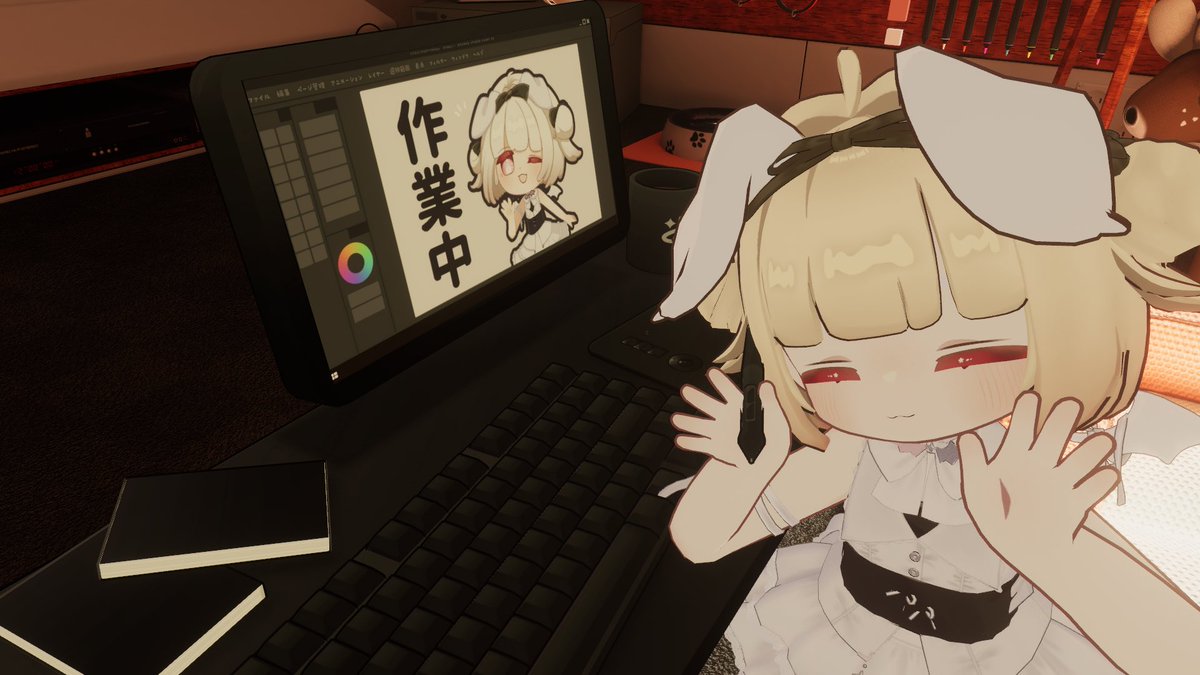 koinuno_vrc's tweet image. 一目惚れした「シックな作業デスク」の
プレゼント企画に当選しました…！！
可愛すぎて感動している✧*｡٩(ˊωˋ*)و✧*｡

ペンを握るのもかわいいし
机の上も全部かわいいんだ…なんてこった

大切に使わせて頂きます！！やったー！！

#molLab