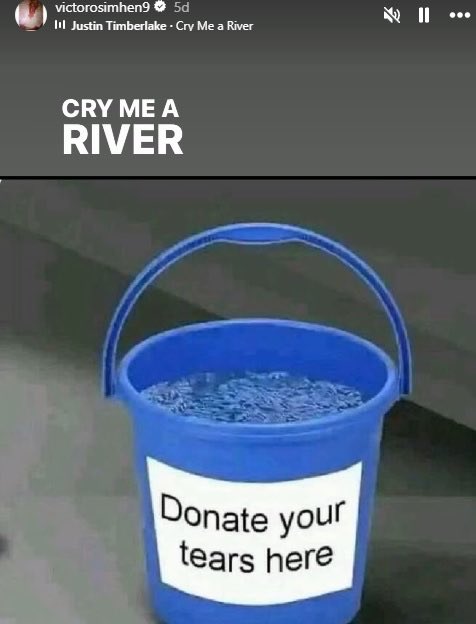 Osimhen: "Gözyaşlarınızı buraya bağışlayın."
😭😭😭