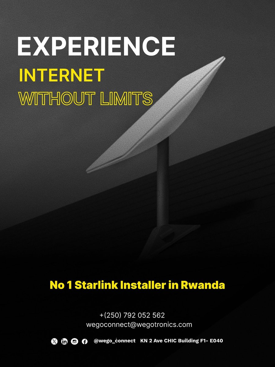 Stop waiting, start surfing. For the fastest, most reliable Starlink installation in Rwanda, call Wegotronics at +250 792 052 562 or email wegoconnect@wegotronics.com now!
