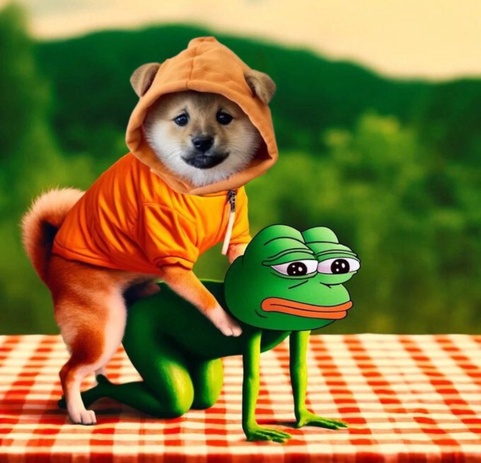 BoatyRunes's tweet image. $DOG helping to pump $PEPE
