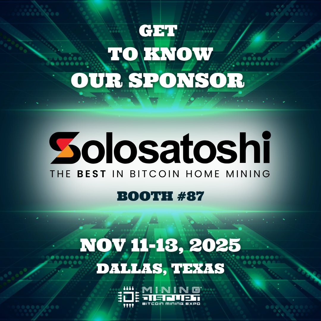 Ready to take mining into your own hands? 🎮 Meet <a href="/SoloSatoshi/">Solosatoshi.com 🇺🇲</a> — a Houston-born company dedicated to making solo Bitcoin mining accessible with open-source gear like their Bitaxe line, tailored for home miners and the decentralization movement.

📍 Meet them at Booth #87 this