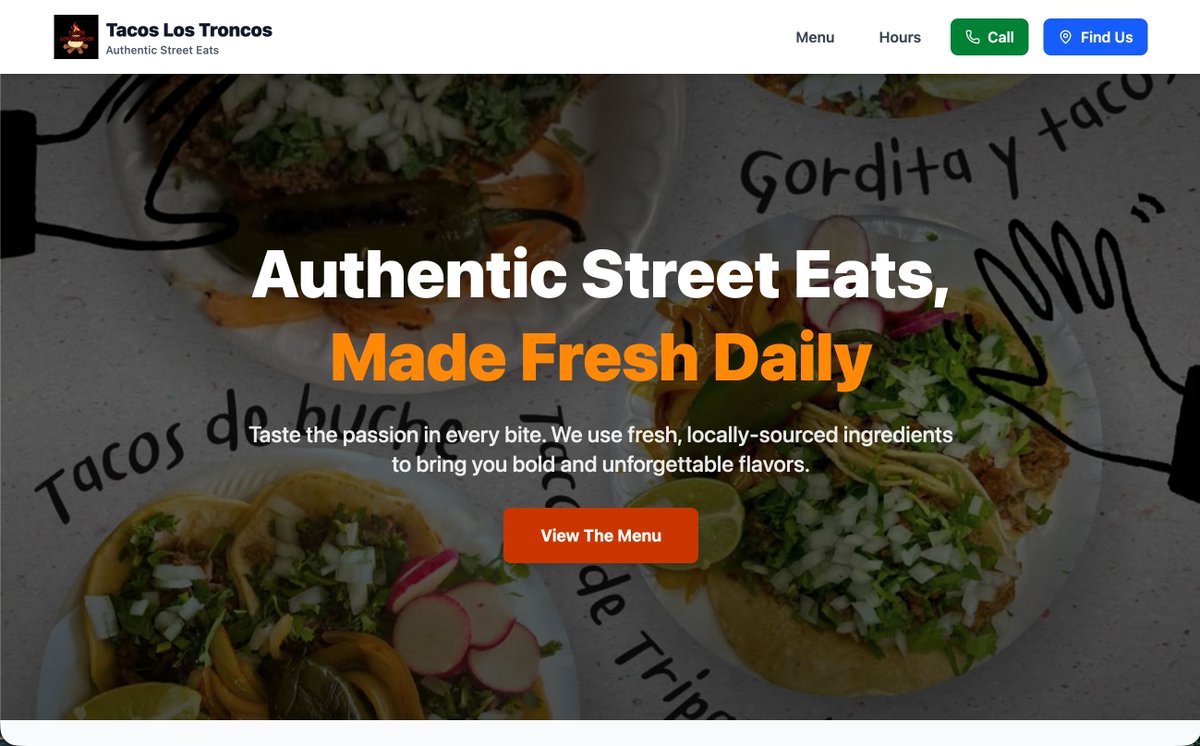 devsixstrings's tweet image. Just launched a new site for Tacos Los Troncos.
100% across all Lighthouse scores, Performance, Accessibility, Best Practices &amp;amp; SEO.

I love seeing the domino effect of getting small businesses online.
One client’s DoorDash orders blew up once his site started ranking on Google.