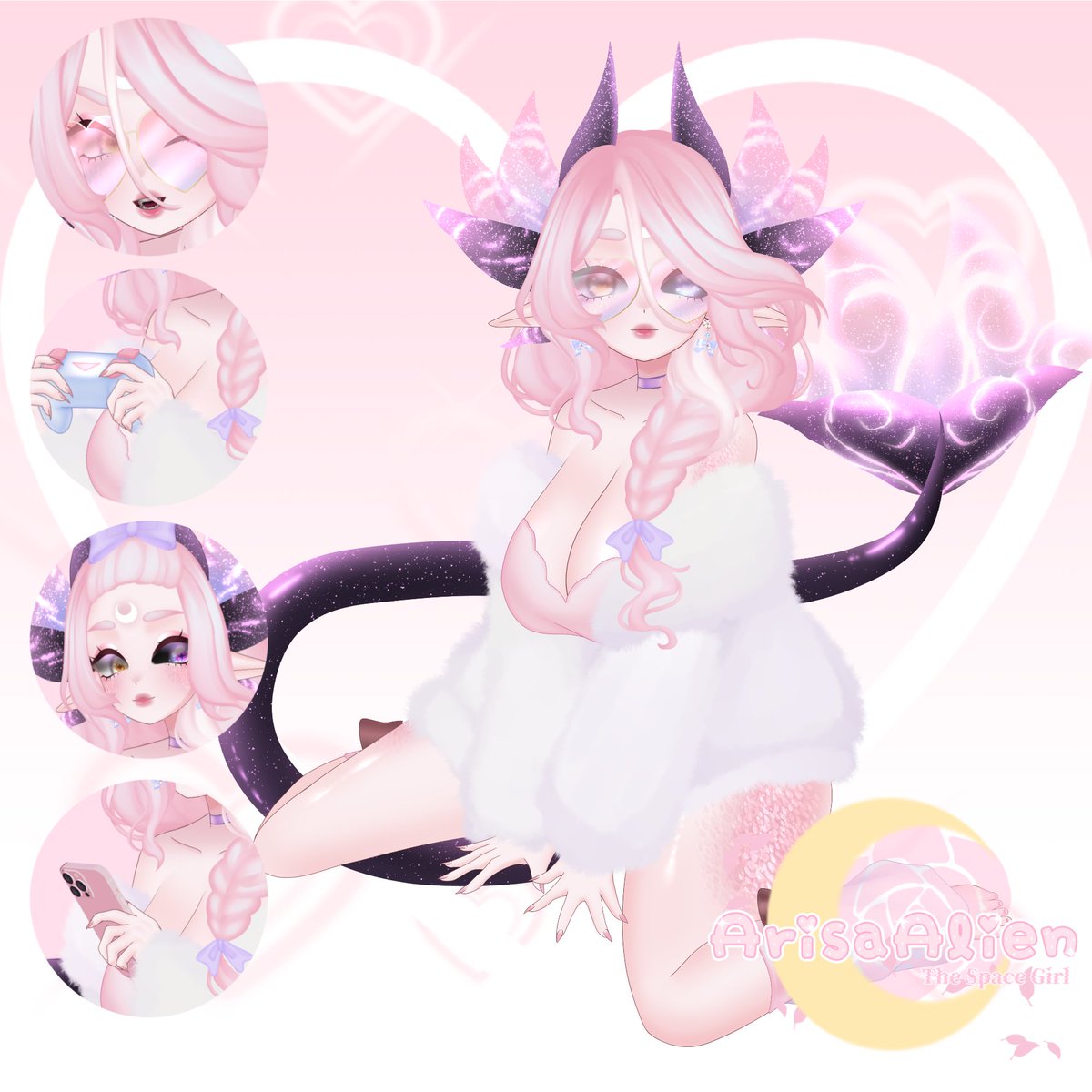 ArisaAlien's tweet image. Sou ansiosa demais pra esperar mais 5 likes 😅 essa é a modelo nova 🩷 ela é uma gracinha 🥹 levou um ano mas ela ficou pronta, eu tô muito feliz 🩷🩷🩷

#Vtuber #VtuberBR #VtuberModel #VtuberShowcase #Live2D #Live2DVtuber