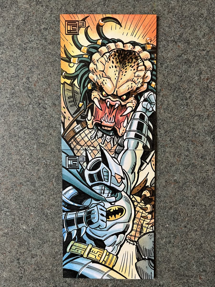 TimShinn73's tweet photo. BATober Day 30 and 31 puzzle
Batman vs Predator sketch cards. Ink, markers, pastel and paint.
Up for grabs. $80 plus shipping. Message to claim.
You can also message me with commission requests.
#batman #batober #sketchcards #commissionsopen #predator #batmanvspredator https://t.co/vneHoAD2NK