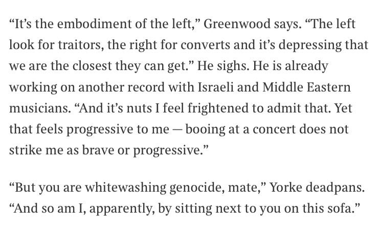 I can’t say I’m a Radiohead man but one thing I have found about musicians is, it’s generally best to just assume that their politics will be dumb and then occasionally, you’ll be pleasantly surprised.