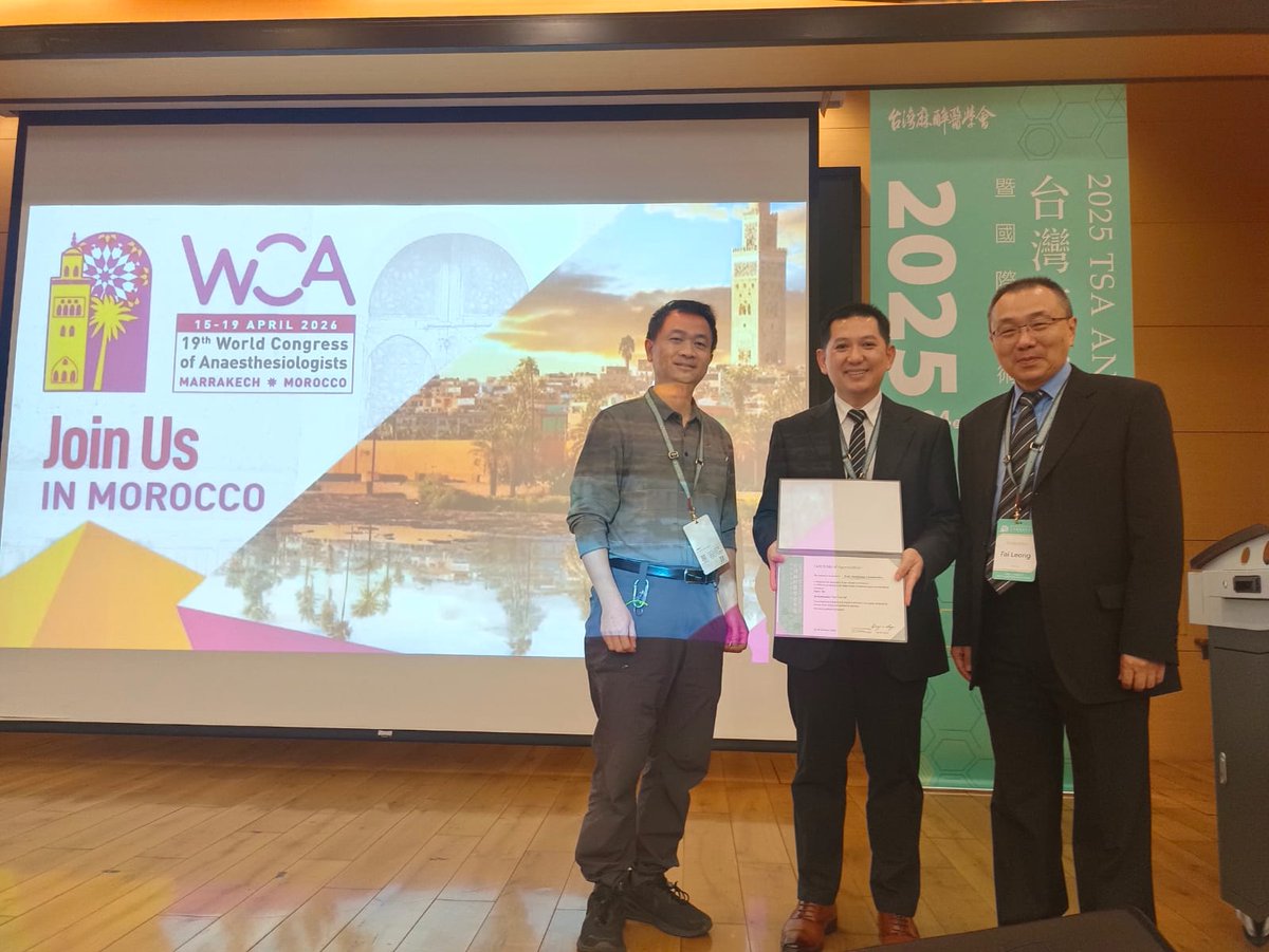 wfsawca's tweet image. From Munich to Manila to Kaohsiung – #WCA2026 around the world!

A truly global week for WCA2026, with a presence at #LIVES2025, #ACA2025, and the 69th Annual Meeting of the Taiwan Society of Anesthesiologists.

wcacongress.org