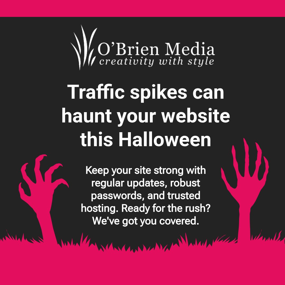 OBrienMediaUK's tweet image. 🎃 Don’t let Halloween traffic spook your website! 👻 Stay secure with updates, strong passwords &amp;amp; reliable hosting. Ready? Call 01793 239239 or visit obrienmedia.co.uk/solutions/webs… #WebsiteSupport #CyberSecurity