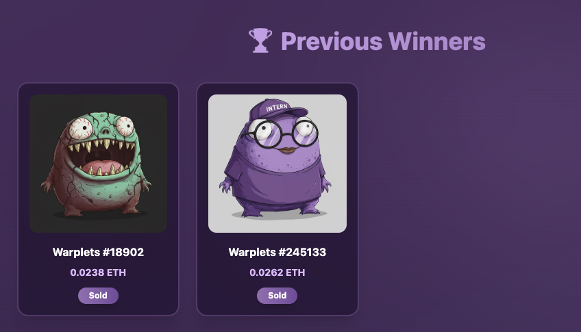 WarpletStrategy's tweet image. 2 NFTs has been sold. LFG 

Not really smooth launch but we, at least deliver as commited.

Thanks for your patience.

$WARPSTR #Warplet $WARP #x402