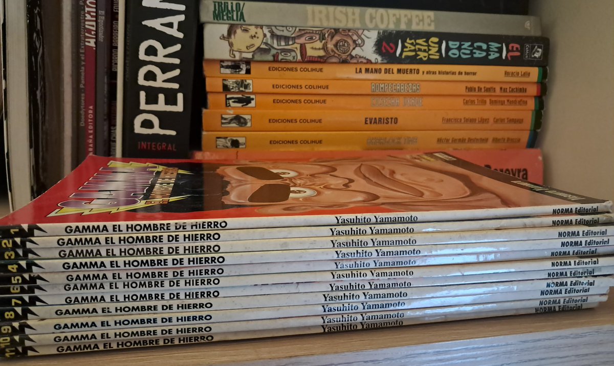 Los 11 tomos editados por Norma de Gamma, el hombre de hierro de Yasuhito Yamamoto.