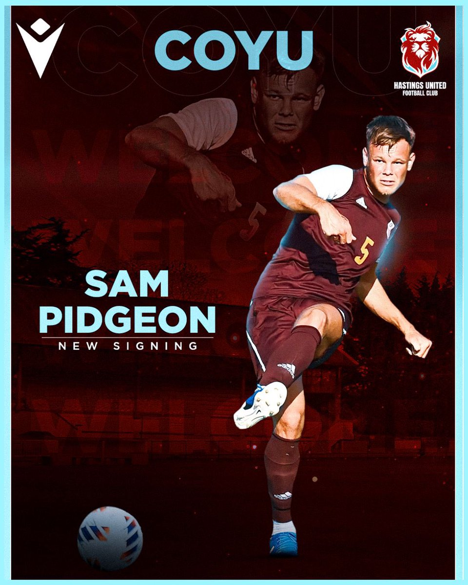 𝗡𝗘𝗪 𝗦𝗜𝗚𝗡𝗜𝗡𝗚

We are delighted to announce the signing of defender Sam Pidgeon 

A commanding left footed centre half joins with Isthmian league experience at <a href="/LittlehamptonFC/">Littlehampton TownFC</a> returning after a D1 College Scholarship in the US

Welcome Sam 👏👏

#COYU