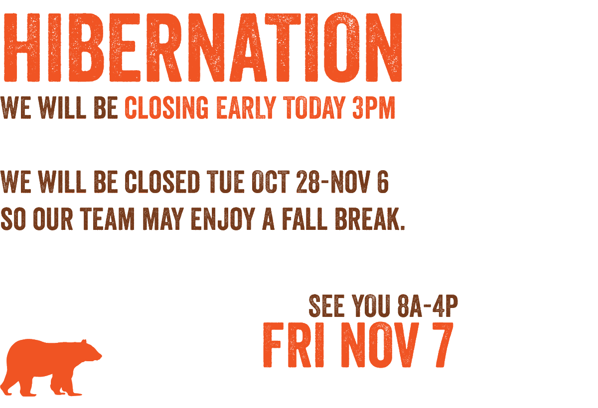 BrownBearBaking's tweet photo. Fall leaves are in full color so we're taking this opportunity for a short break to enjoy them.  We will see you again Friday November 7, 8a-4p. https://t.co/92gj6jcWVf