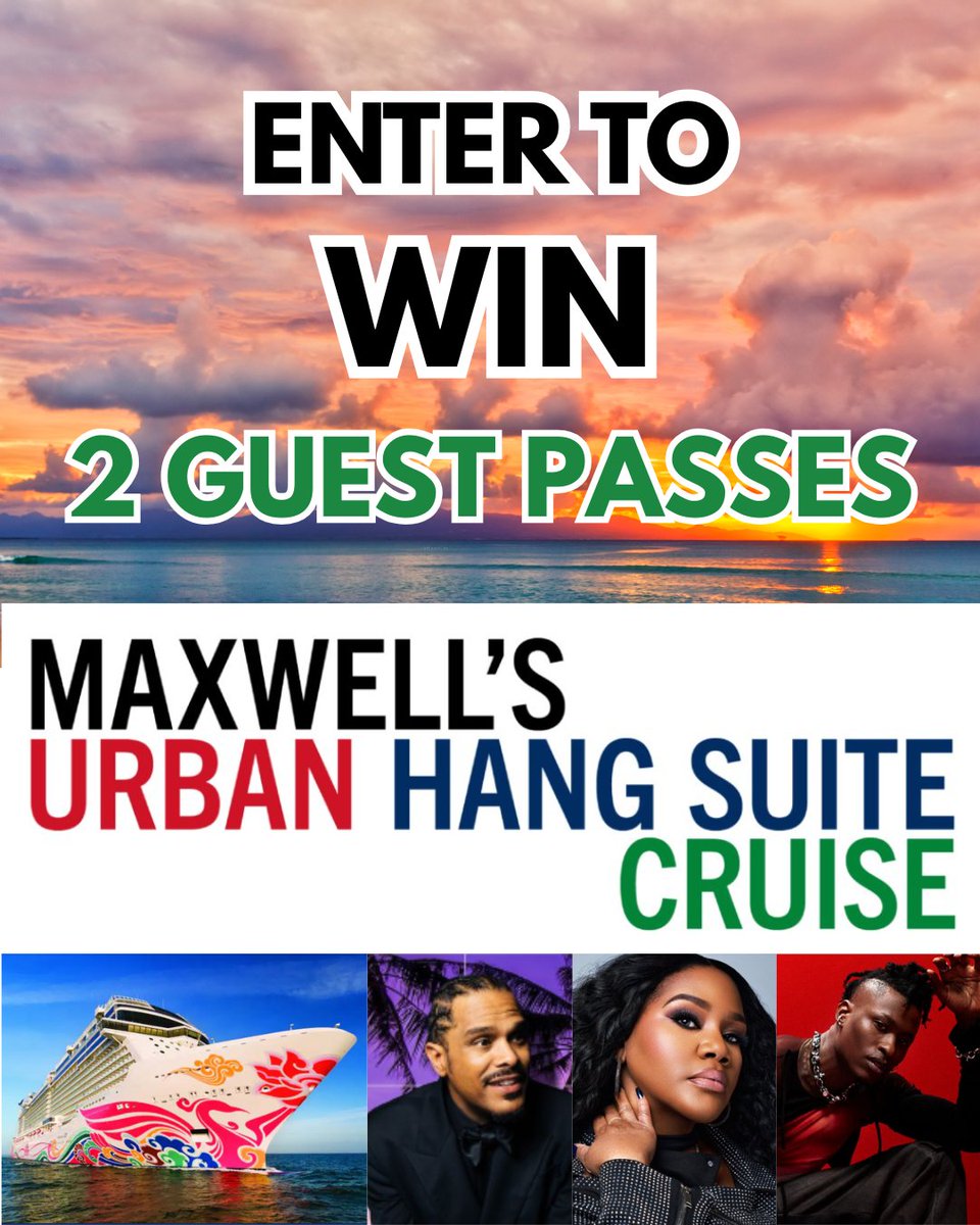Cruise anyone? 😎🍹but not just any cruise - we want to send you and a plus one on Maxwell's Urban Hang Suite Cruise! Head to our website today to enter to win, and enter daily through November 21st to maximize your chances of winning! 🚢🎵🎉