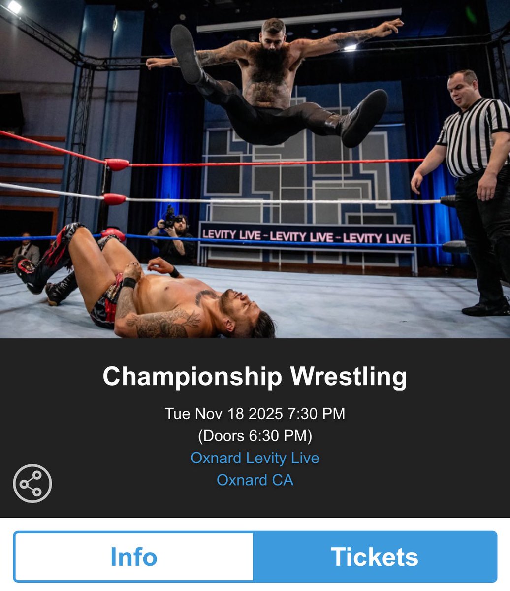 🎟️ Tickets are NOW AVAILABLE for our November 18 SEASON FINALE at @levityoxnard! 🎟️

Last time you saw INCREDIBLE athletes, TREMENDOUS matches, and the usual CHAOTIC FUN that makes #UWN @cwfhollywood the best ticket in town!

Stay tuned for FLYER REVEAL, MATCH REVEALS, and more!