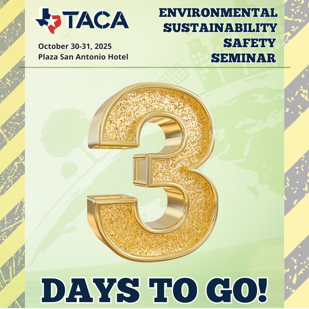 ⏰ Only 3 days until #ESSS25!

There’s still time to register and be part of discussions on topics shaping our industry.

Don’t miss out — register now: lnkd.in/g8NyM9Sh

#TACA #Safety #Sustainability #EnvironmentalExcellence