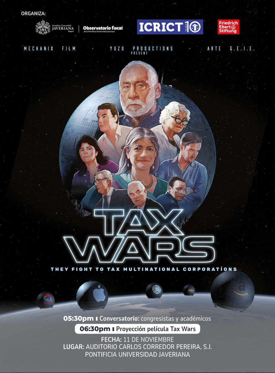 Las guerras fiscales existen y afectan nuestro futuro 💥
Ven a ver #TaxWars en la <a href="/UniJaveriana/">Pontificia Universidad Javeriana</a> 🎬
Un documental imperdible sobre desigualdad y justicia tributaria. Además, tendremos un conversatorio con congresistas y académicos

🗓 11 nov
⏰ 5:30 p.m.
👉forms.cloud.microsoft/r/rfkbaJ9fyR
