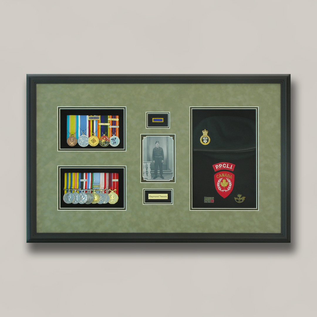 FramingNook's tweet image. Rather than hidden a way in a box, Mike&apos;s Dad is now honoured  with his service awards and memorabilia framed respectfully and on his wall! #CustomFraming #CustomFrames #RedDeer
