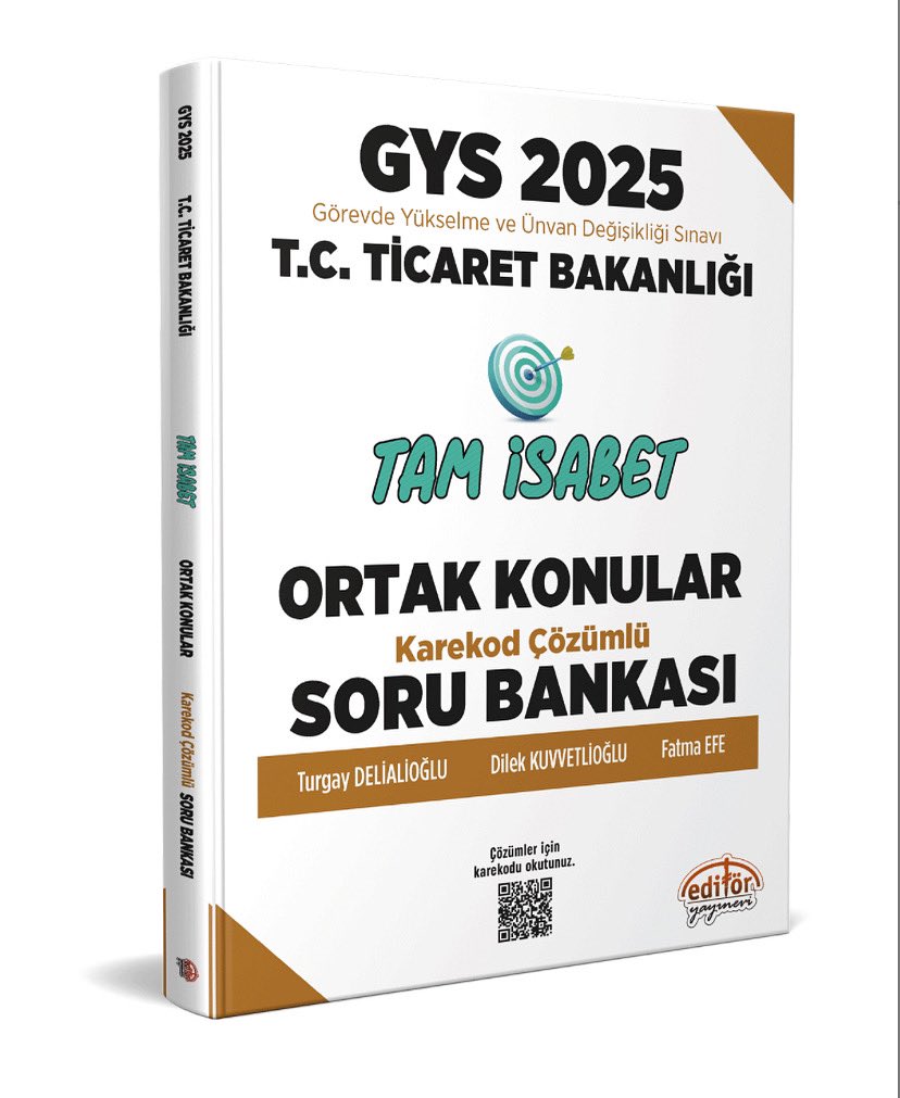 Üniversiteler ve Sağlık Bakanlığından sonra kamu görevlilerinin görevde yükselme sınav süreçlerine yönelik içeriklerimiz Ticaret Bakanlığıyla devam ediyor. 

Yakın bir zamanda açılan görevde yükselme sınavına yönelik olarak hazırladığımız çözümlü soru bankası Data Yayınevinden