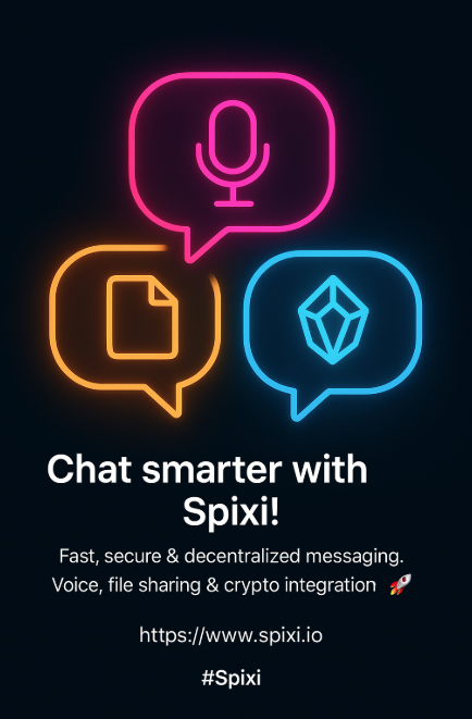 zubanovas's tweet image. 💬 Chat smarter with Spixi!
Fast, secure &amp;amp; decentralized messaging.
Voice, file sharing &amp;amp; crypto integration 🚀
👉 spixi.io
@ixian_io  #Spixi #Crypto #ChatApp #messaging