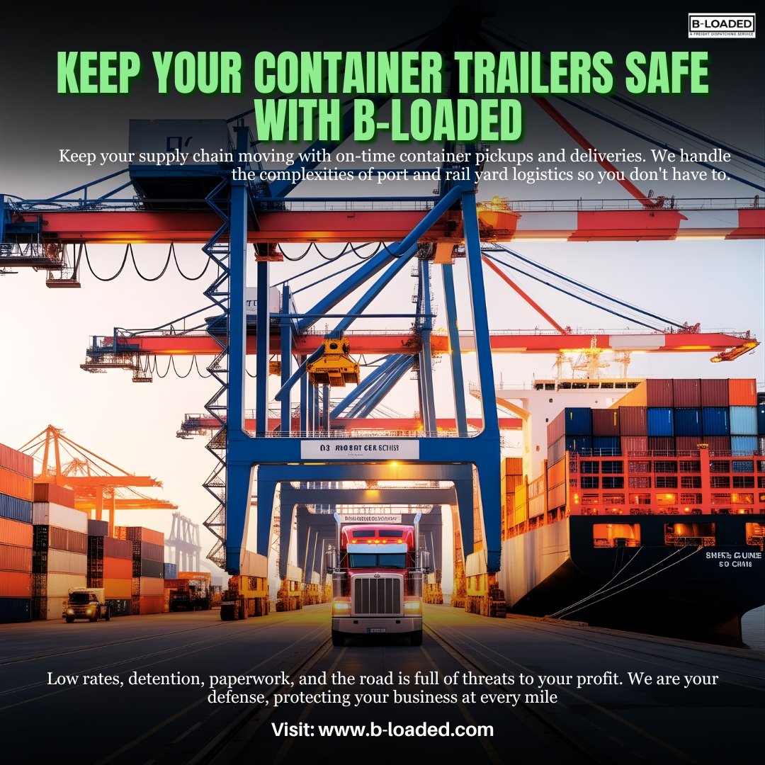 1B_loaded's tweet image. Your Defender at the Port
The port can feel like a battlefield against your clock and your profit. Are you fighting it alone?
Start dispatching smarter today!
Visit: b-loaded.com
#Intermodal #Drayage #PortLogistics #SupplyChain #ContainerShipping #TruckingLife #BLoaded