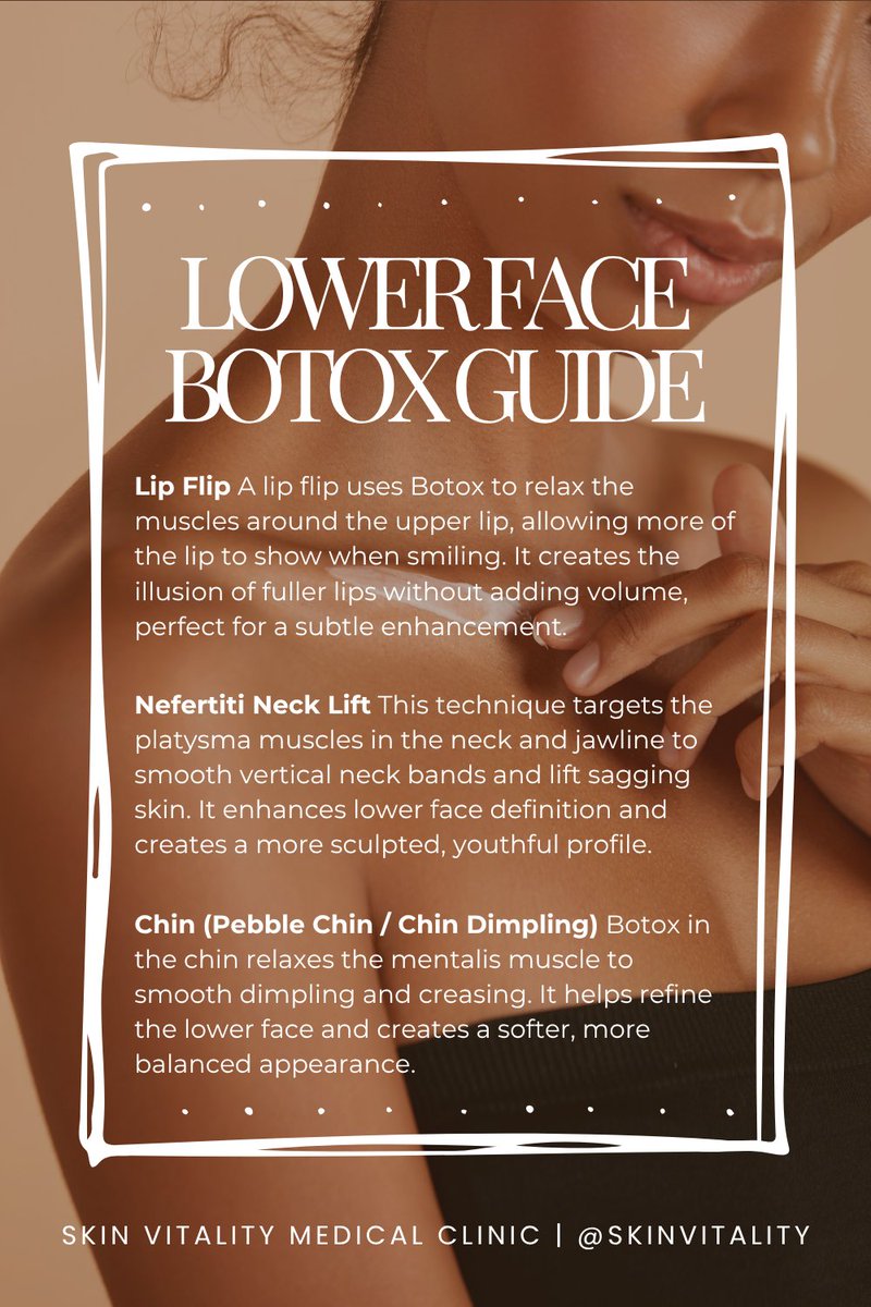 SkinVitality's tweet image. Lip flip, jawline sculpt, chin smooth. Small tweaks = big definition 💉✨
#Botox #LipFlip #NefertitiLift #FacialBalancing #TweakmentsToronto