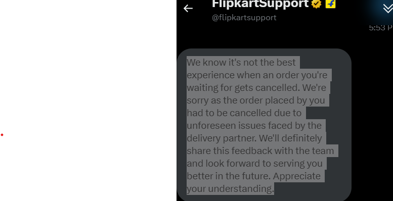 gurudatts22's tweet photo. @flipkartsupport This reply I got won't tell why my product was canceled a second time without my consent and why I need to pay an extra 3K again. https://t.co/oyzOa3almD