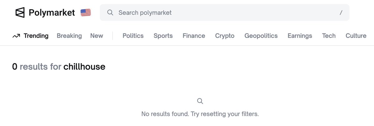 Betix_Labs's tweet photo. no chillhouse market @Polymarket 

sidelined? https://t.co/DR8HZ4tcZi