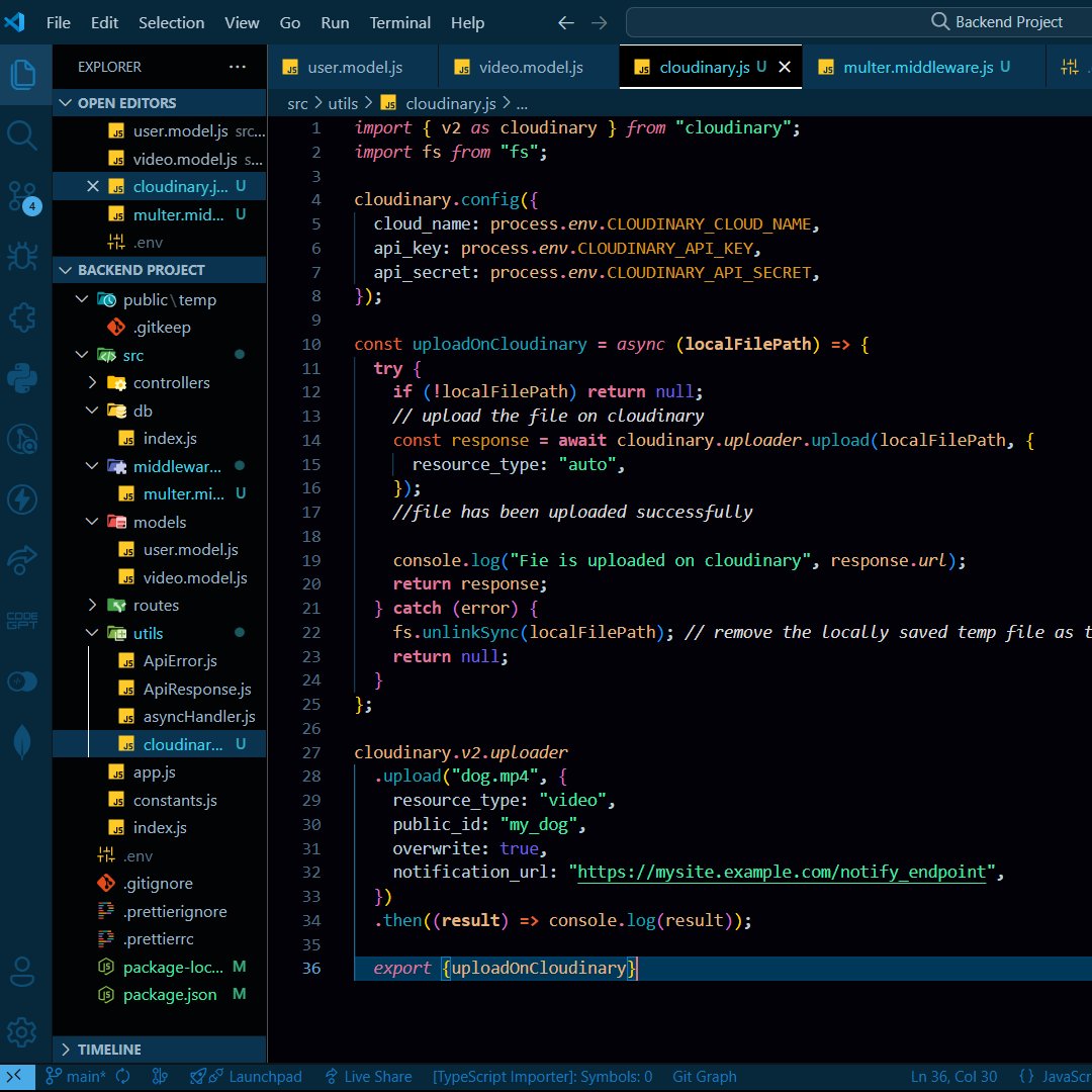 codeXninjaDev's tweet image. Day 11 of #BackendNinjaChallenge by @ChaiCodeHQ @Hiteshdotcom
Learned Multer + Cloudinary for backend file uploads. Configured Cloudinary in .env, built uploadOnCloudinary() to upload & auto-delete temp files. Used multer diskStorage for public/temp with custom filename
#backend