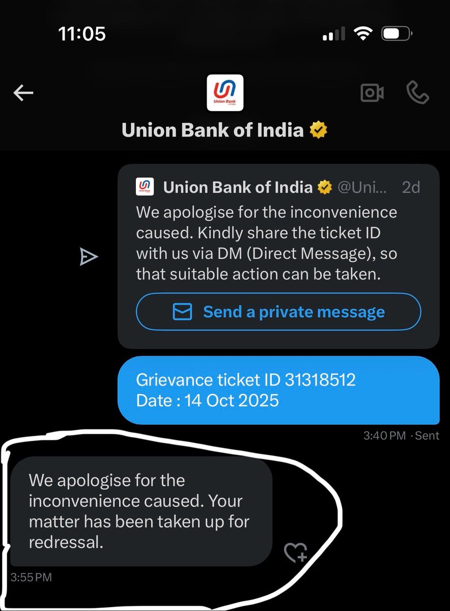 pcshivan's tweet photo. @UnionBankTweets I received the below msg which is basically an apology with no promise on next steps or expected time of resolution. The fact that you are replying at least on X as opposed to the customer care/redressal portal gives some solace. Still need to see action and not just apologies! https://t.co/7DZruHnxQp
