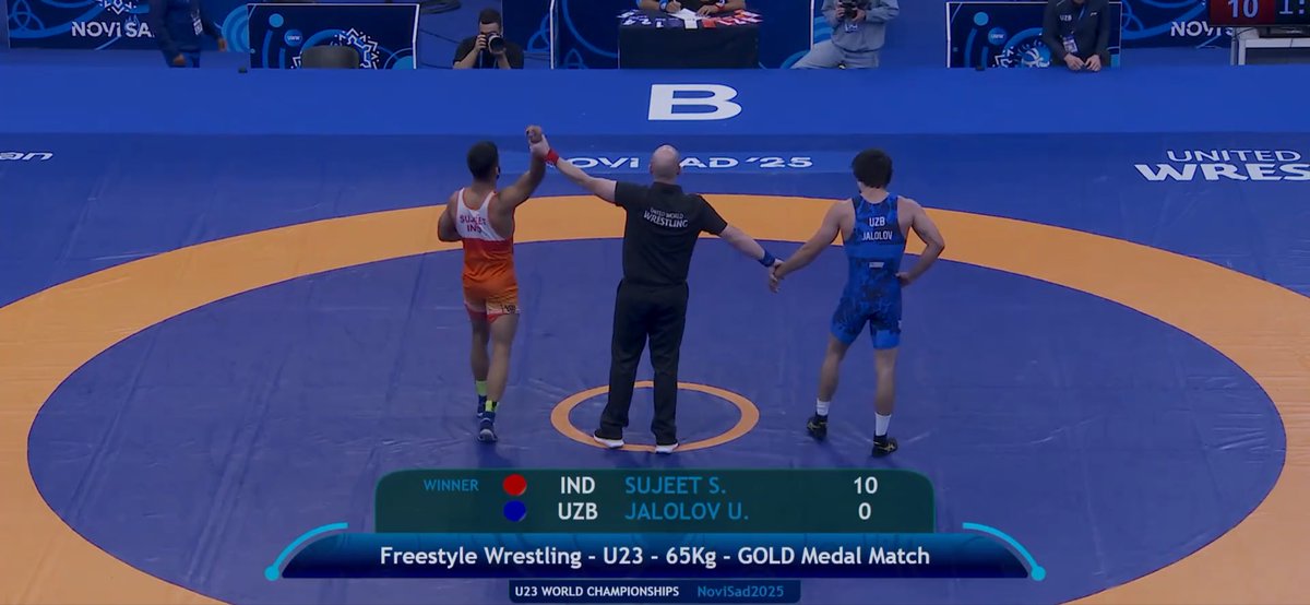 SportsByPahadii's tweet image. Sujeet Kalkal Won Gold Medal in U23 World Championships in 65 KG 

#Uww #Wrestling #Sports #Sujeet
