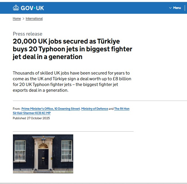Ekonomi Enflasyon issizlik uctu ama olsun. 20 adet İngiliz Typhoon savas ucagi icin 8 milyar sterlin($11) anlasma imzalayarak, Birlesik Krallik'ta onumuzdeki yillarda binlerce kalifiyeli is imkani saglandi anlasma, bir neslin en buyuk savas ucagi ihracat anlasmasi oldu. Umman'dan
