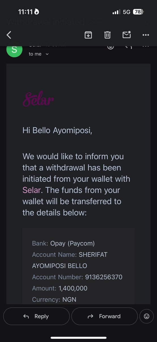 Treasure_b1's tweet photo. @tryselar 

Screenshot don’t lie 😏
Just withdrew my earnings proof that putting in the work actually works! 💸 https://t.co/lcAH1CtE3K
