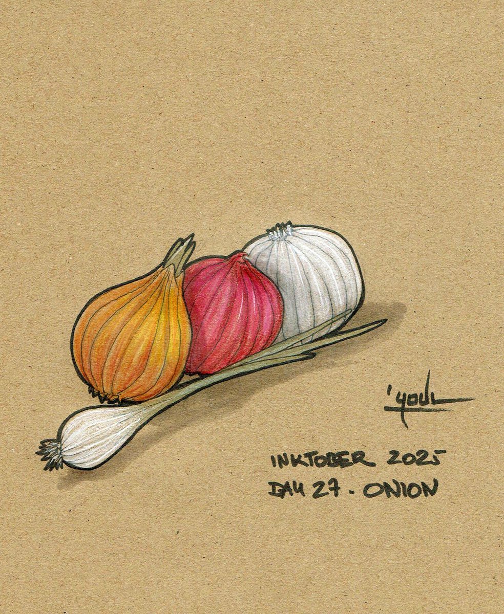 #Inktober2025 Day27 #onion (#oignon)

#draw #drawing #dessin #dibucho #inktober #ink #alcoholmarker #day27 #illustration <a href="/inktober/">Inktober</a> @inktoberofficial <a href="/awaishaukat/">awais shaukat.</a>