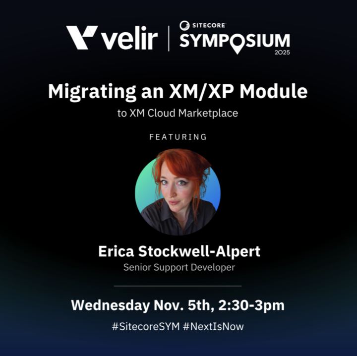 #SitecoreSYM <a href="/Velir/">Velir</a>