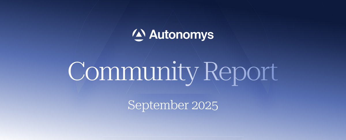 AutonomysNet's tweet image. 📊 September Community Report Now Live
September marked the first full month following the AI3 token listings and Phase-2 activation, as Autonomys transitioned from launch execution to assessing the quantum challenge and positioning for long-term security.
Highlights:
✅ Core…