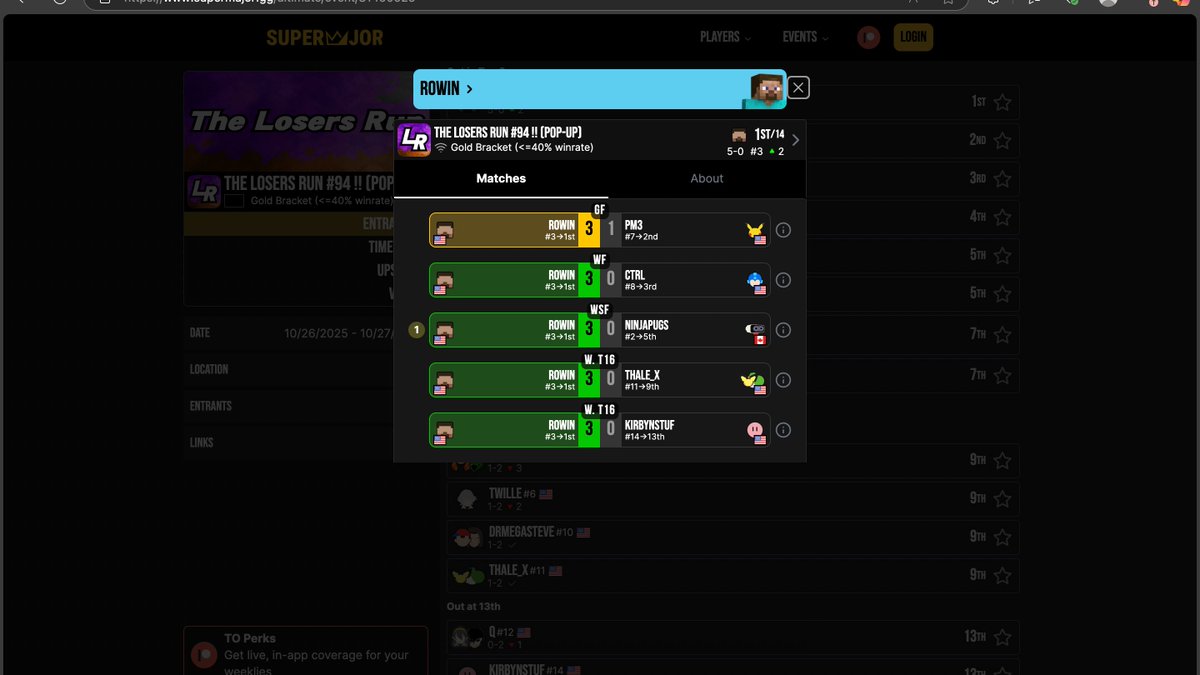 Last Night I Won My First Loser's Run Gold While Only Dropping ONE GAME And Beat A Bracket Demon So I Am Very Happy How I Played Last Night