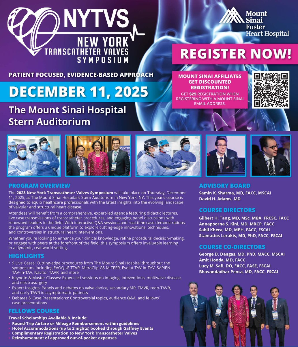 Attention Cardiologists - elevate your expertise at NYTVS!

From 9 live cases to expert-led discussions, explore new approaches and emerging data shaping the evolving landscape of valvular and structural heart disease.

nytranscathetervalves.org
#Cardiology #StructuralHeart