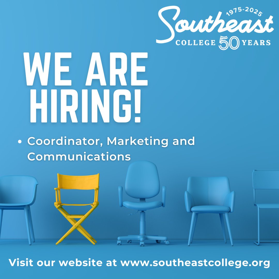 📣 We’re looking for a creative Marketing &amp; Communications professional to tell our story, build our brand, and make an impact. 🌟 Apply today - southeastcollege.org/the-college/ca…