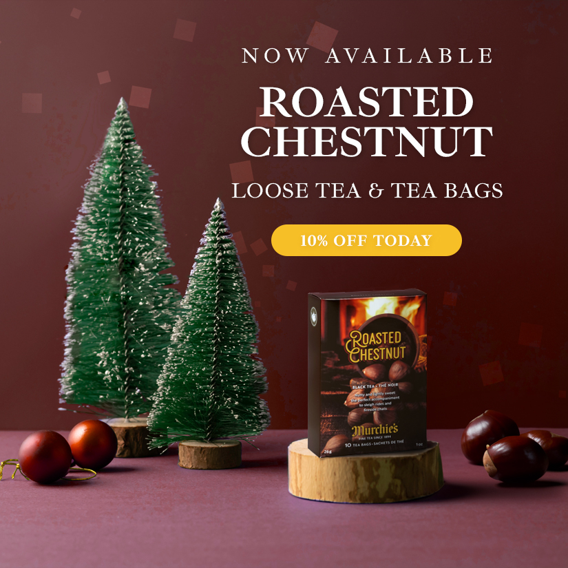 Released today: Roasted Chestnut black blend!

Nutty &amp; creamy with a sweet, caramel finish. This returning seasonal has quite the following across our fanbase, and even in our head office. 🤭 Great for lattes! #murchies #tea #finetea #christmas #xmas
