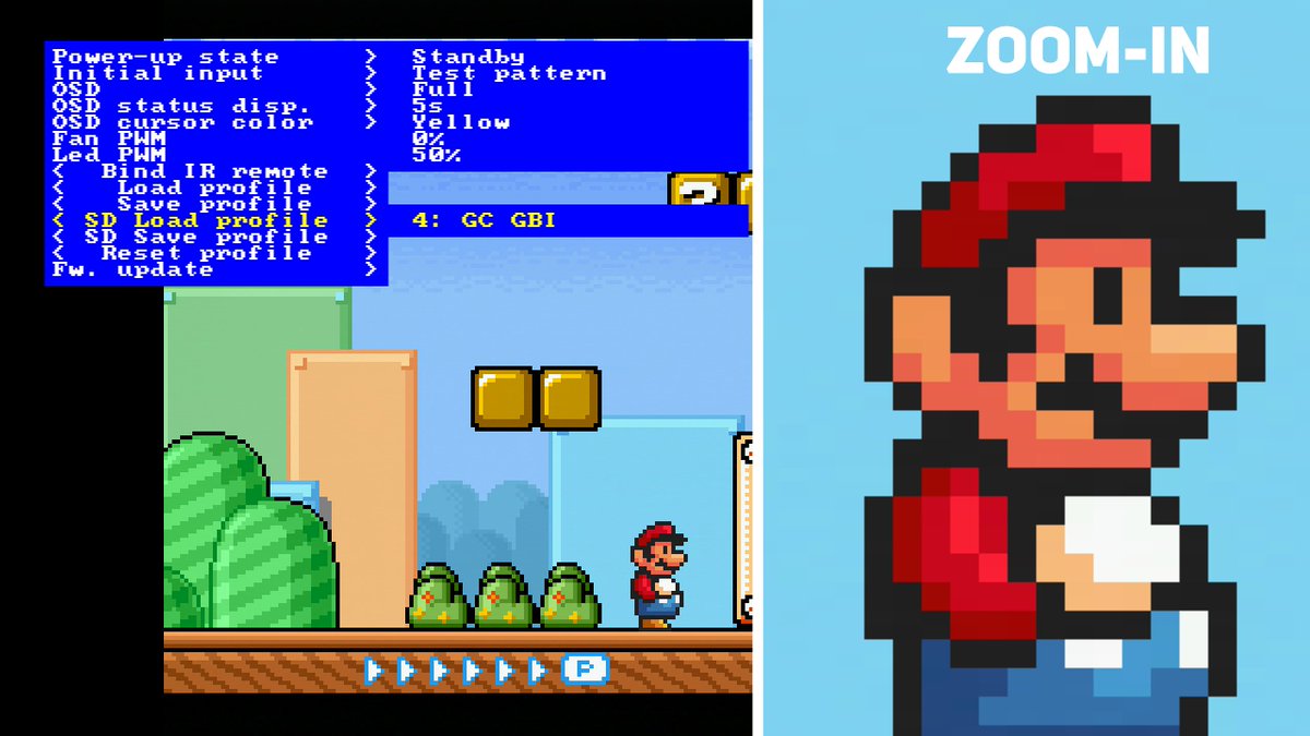 Not everyone uses a HDMI adapter with the GameCube for different reasons so I thought why not create some OSSC Pro GameCube analog profiles? 👀The images show component output (via swiss) but I also have users covered who use RGB scart, S-Video cable or don't have access to 480p