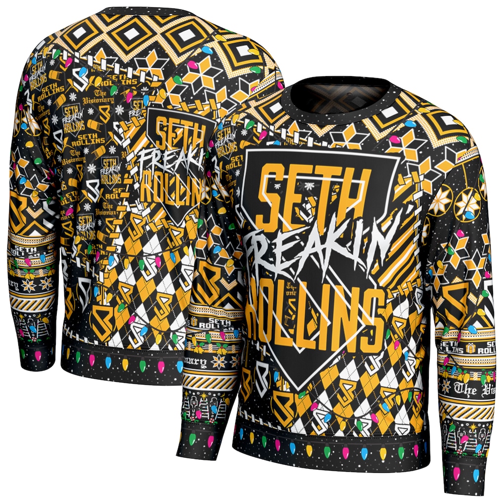 ProSphere Black Seth Rollins Holiday Sweater available at <a href="/WWEShop/">WWEShop.com</a>! #SethRollins #TeamRollins 

Order yours: shop.wwe.com/en/unisex-pros…

Youth: shop.wwe.com/en/youth-prosp…
