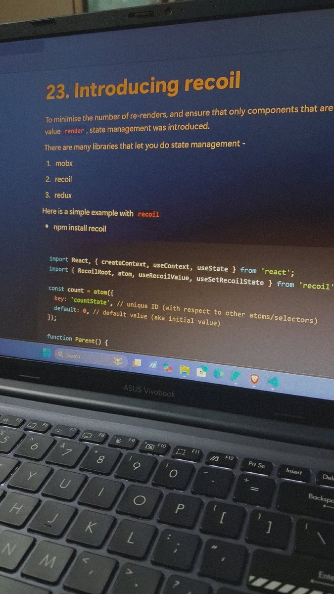 iyoushetwt's tweet image. Day 11 of #100DaysOfCode
Exams from tomorrow, but the grind doesn’t stop.
> Solved Codeforces problem “Painting the Ribbon”.
>Explored optimization and logic building for CP.
>Learned Recoil for state management in React from
@kirat_tw's notion docs.
#buildinpublic