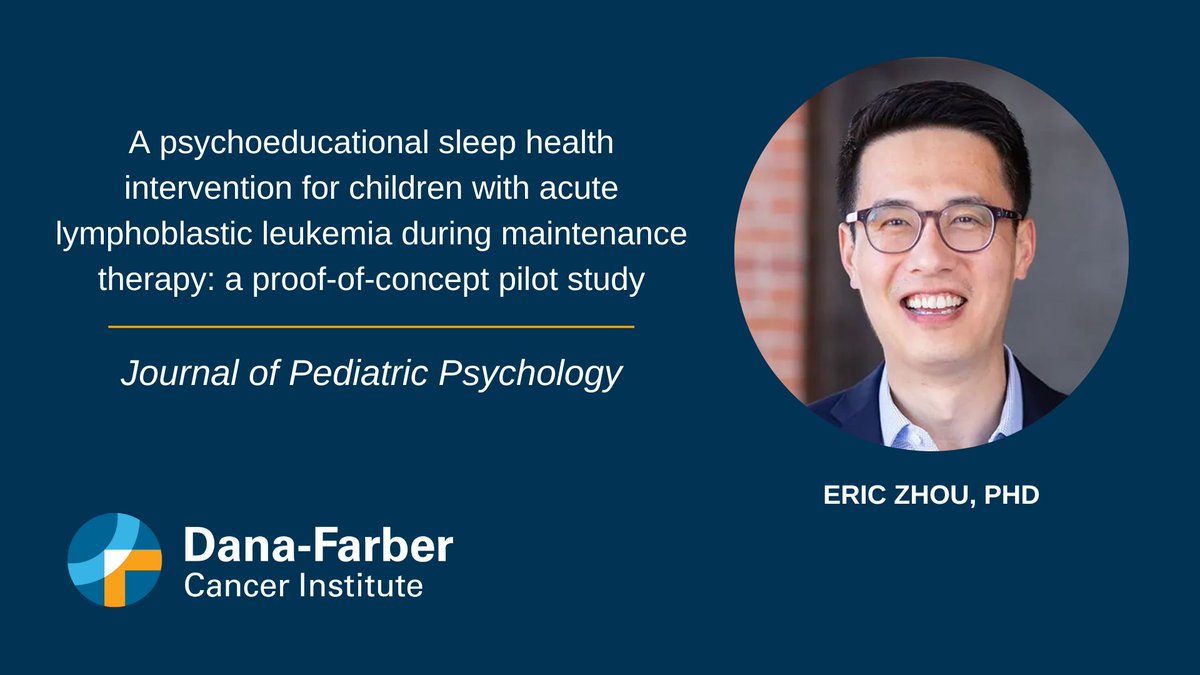 In a study published in <a href="/JPedPsych/">Journal of Pediatric Psychology</a>, @danafarber’s Dr. Eric Zhou highlights <a href="/DFBC_PedCare/">Dana-Farber/Boston Children's</a>'s new Sleep ALL Night program, which aims to help children with leukemia sleep better during treatment. #ALL

Read more: bit.ly/3Jxns7w