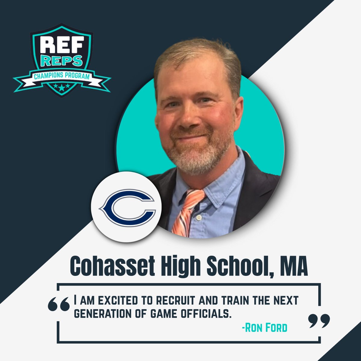 RefReps's tweet image. Our Champions Program celebrates schools leading the way with the RefReps Officiating Education System as early adopters.

Ron Ford from Cohasset High School, MA shared his enthusiasm about bringing RefReps to his students!

#RefReps #BehindtheWhistle #curriculum