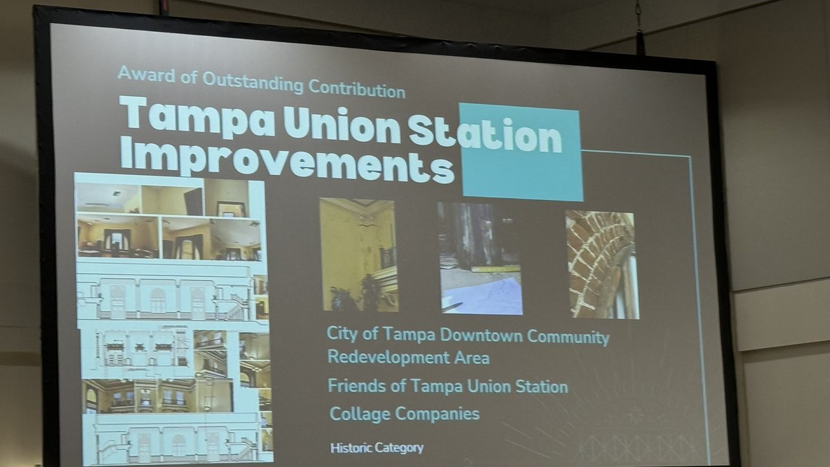 FriendsofTUS's tweet image. Award winners! The improvements occurring at Tampa Union Station were recognized last week at the Tampa Planning &amp;amp; Design Awards for being an Outstanding Contribution to the community. We agree! More to come!