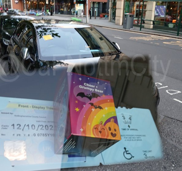 Superbly placed #Halloween item. Of all the places on the empty dashboard it's placed over the #BlueBadge expiry date, which is Oct 2024.
#RespectTheBadge #Nottingham