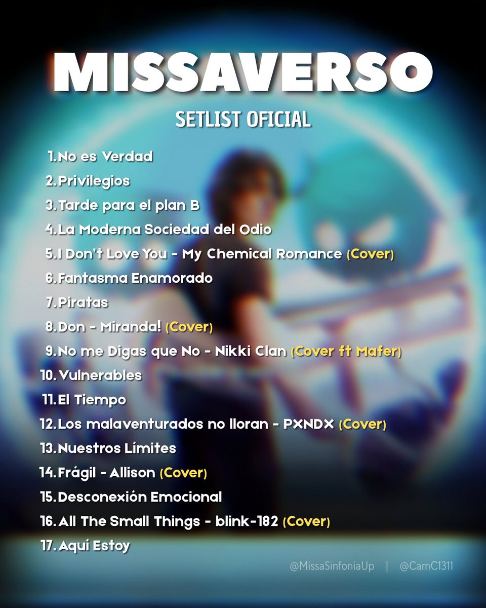 MissaSinfoniaUp's tweet photo. ¡Hola Missaurios!

Después del increíble concierto el día sábado, confirmamos que el SETLIST que les compartimos es el OFICIAL para el #MISSAVERSO 

🎶 Igualmente les dejamos las playlist en Spotify y Apple Music:
🟢 https://t.co/h68NbeQkOT
🔴 https://t.co/f8V8l2l0HO https://t.co/oUUsM78zzM