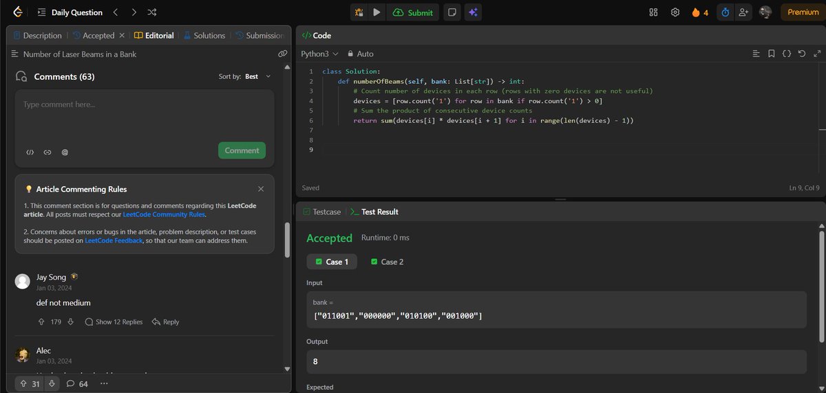 pawankalyandev's tweet image. 🚀Day 5 - #DevVlog
Solved a few #LeetCode problems + finished #POTD
Currently grinding through the #NeetCode Two Pointers section
Going full throttle for #Hacktoberfest in these final days of the month!
#100DaysOfCode #CodeNewbie #Developer #CodingJourney #SoftwareEngineer…